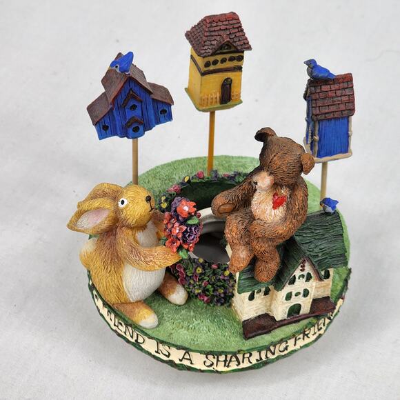 Deb Strain 'A CARING FRIEND IS A SHARING FRIEND' Candle Jar Capper Topper - Picture 2 of 6